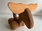 Vintage Zweeds Teakhout Eland Moose op Wielen Carl Nelson, Ophalen of Verzenden