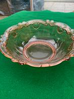 Art Deco rosaline persglas schaal, Ophalen of Verzenden