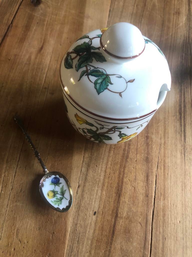 Villeroy & Boch Botanica jampotje met Lepel, Gebruikt, Overige typen, Ophalen of Verzenden, Overige stijlen