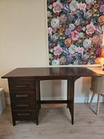 Antiek donkerbruin houten bureau, Huis en Inrichting, Bureaus, Ophalen, Gebruikt