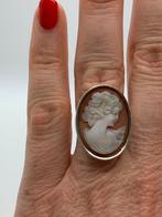 T394 Prachtige zilveren camee ring maat 18, Sieraden, Tassen en Uiterlijk, Antieke sieraden, Ophalen of Verzenden, Zilver, Ring