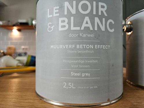 2 volle blikken le noir & blanc  betonlook, Doe-het-zelf en Verbouw, Verf, Beits en Lak, Nieuw, Verf, Minder dan 5 liter, Ophalen of Verzenden