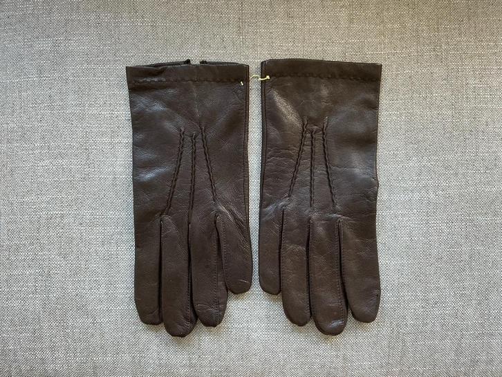 leren handschoenen Bruin, maat 8 1/2, Kleding | Dames, Mutsen, Sjaals en Handschoenen, Zo goed als nieuw, Handschoenen, Maat 38/40 (M)