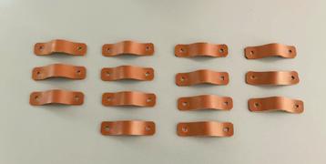 Leren handgrepen deurknop cognac bruin leer 14 stuks beschikbaar voor biedingen
