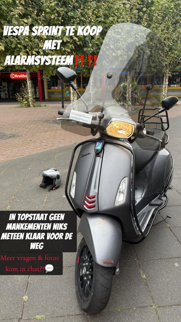 Vespa sprint met Alarmsysteem, Fietsen en Brommers, Scooters | Vespa, Nieuw, Vespa S, Maximaal 25 km/u, Benzine, Ophalen