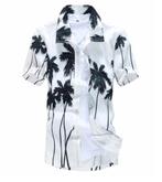 Heren wit hawai overhemd (M L XL 2XL 3XL 4XL 5XL palmbomen), Verzenden, Nieuw, Wit, Overige halswijdtes
