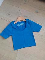 Sportieve blauwe top croptop XS, Ophalen of Verzenden, Zo goed als nieuw, Korte mouw, Maat 34 (XS) of kleiner