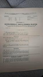 Beschrijvingsbiljet belasting 1909, Ophalen of Verzenden, Zo goed als nieuw, Muziek, Film of Tv