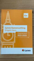 Lyceo samenvatting Engels havo  2021 2022, Boeken, Schoolboeken, HAVO, Ophalen of Verzenden, Engels, Zo goed als nieuw