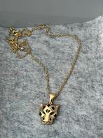 Gouden ketting met panter hanger, Ophalen of Verzenden, Zo goed als nieuw, Goud, Met hanger