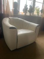 Fauteuil wit leder, Ophalen, Zo goed als nieuw, 75 tot 100 cm, Modern