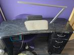 Nageltafel met afzuiging en licht, Huis en Inrichting, Bureaus, Ophalen, Met wielen, Gebruikt, Bureau
