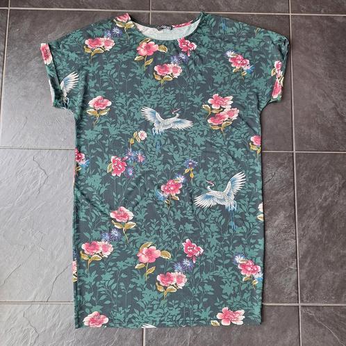 ZGAN, jurk van Norah, mt 42, met kraanvogels, Kleding | Dames, Jurken, Zo goed als nieuw, Maat 42/44 (L), Zwart, Boven de knie