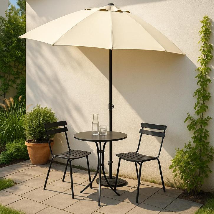 Showmodel: Kingsleeve muur parasol beige halfrond, Tuin en Terras, Parasols, Nieuw, Muurparasol, 2 tot 3 meter, Verstelbaar, Waterdicht