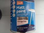 NIEUW 2 X BLIK VERF ROZE VINTAGE PINK MAT 2 IN 1 SPECTRUM, Ophalen, Nieuw, Verf, Roze