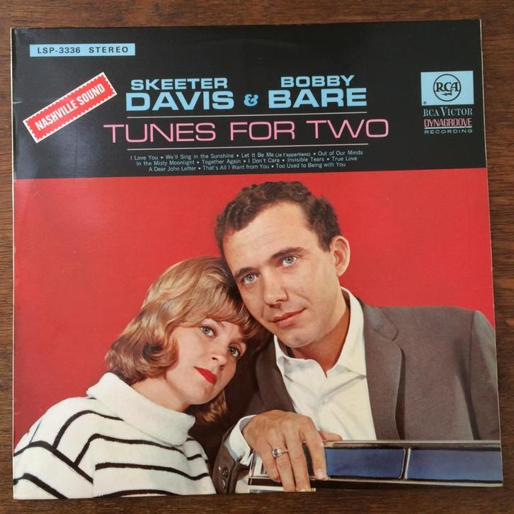 Skeeter Davis & Bobby Bare Tunes For Two 1965 country LP, Cd's en Dvd's, Vinyl | Country en Western, Zo goed als nieuw, Ophalen of Verzenden