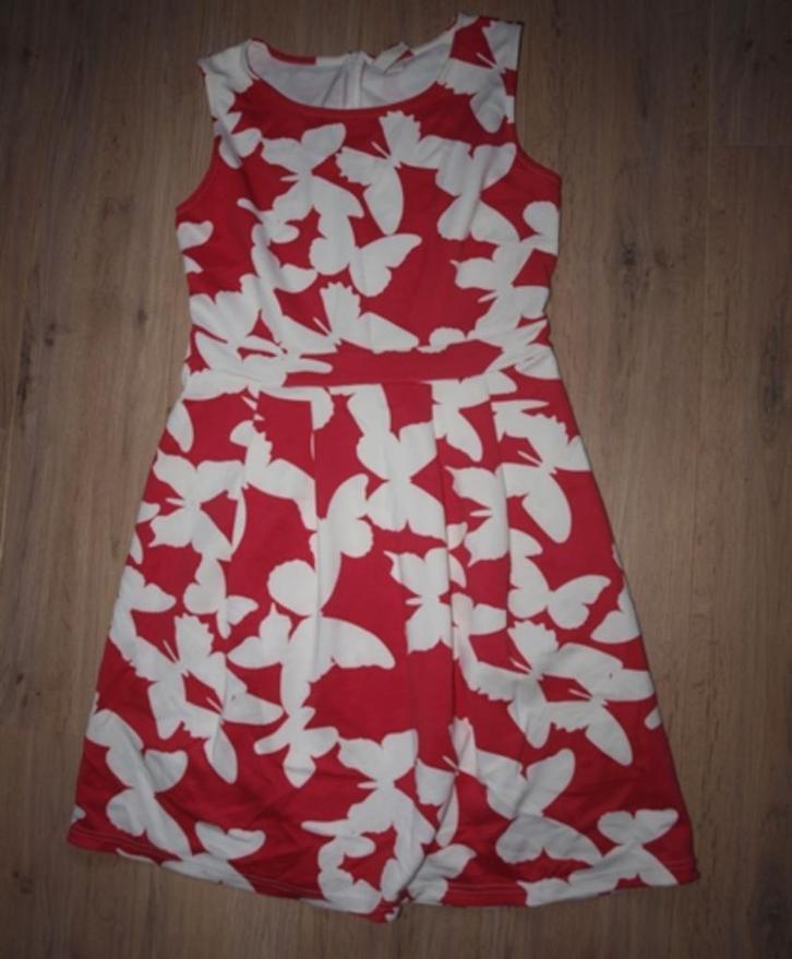 Roze met Witte Jurk Bodyflirt (40-42), Kleding | Dames, Jurken, Gedragen, Maat 38/40 (M), Roze, Knielengte, Ophalen of Verzenden