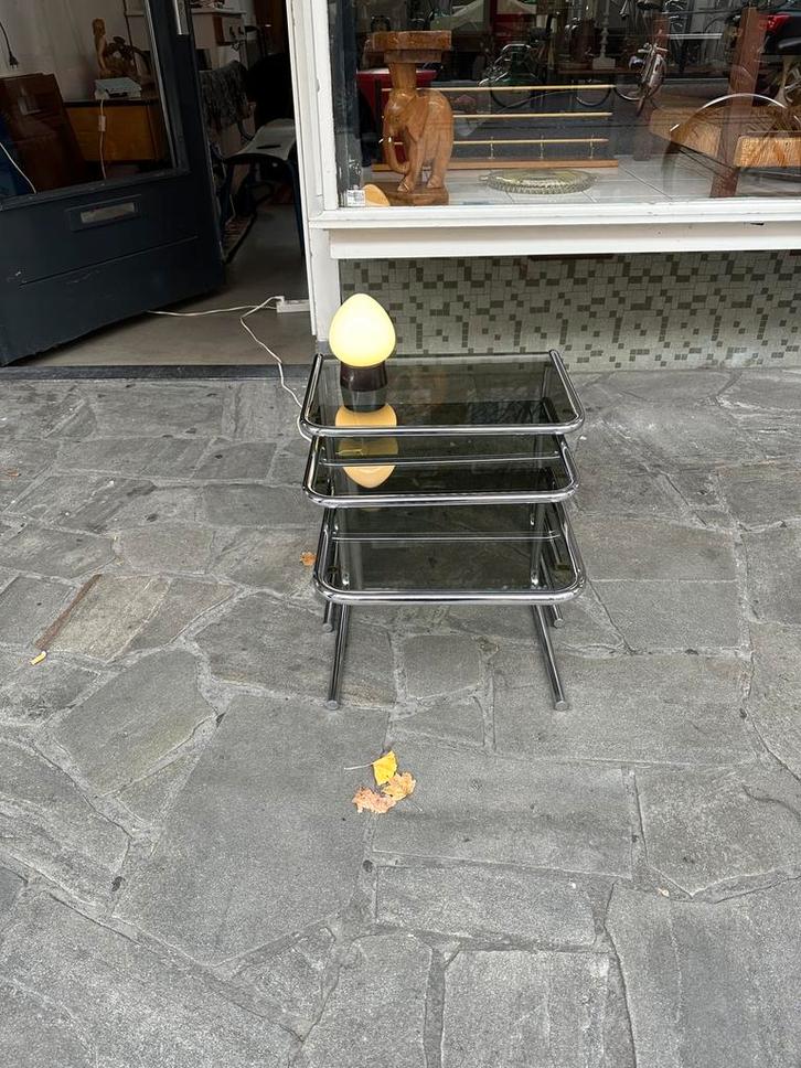 Space age bijzettafeltjes, vintage design mimiset, Antiek en Kunst, Antiek | Meubels | Tafels, Ophalen