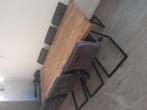 Mangohouten eettafel met stoelen, Huis en Inrichting, Tafels | Statafels, Ophalen, Zo goed als nieuw