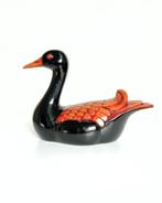 Vintage Hand-Painted Crackled Wooden French Duck, N/A, Ophalen of Verzenden, N/A, Gebruikt
