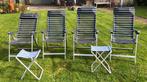 4 x campingstoel camping stoel stoelen + 2 krukjes kruk, Caravans en Kamperen, Kampeermeubelen, Ophalen, Gebruikt, Campingstoel