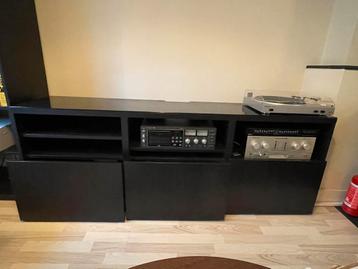 besta (ikea) tv meubel met glasplaat en lades
