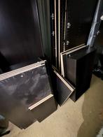 Zwartbruine Pax kasten met spiegeldeuren, Overige materialen, Gebruikt, 200 cm of meer, Ophalen of Verzenden
