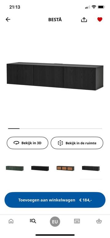 Besta ikea tv meubel zwart - afbeelding 2