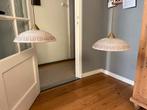 Twee vintage hanglampen, Huis en Inrichting, Lampen | Hanglampen, Ophalen, Gebruikt, Glas, Minder dan 50 cm