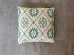 Unique living - blauw/groen/creme kussen, Huis en Inrichting, Woonaccessoires | Kussens, Ophalen of Verzenden, Nieuw, Blauw, Vierkant