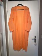pastel zalm oranje kimono lang vest lange mouwen mt L, Kleding | Dames, Truien en Vesten, Boetiek, Maat 42/44 (L), Oranje, Ophalen of Verzenden