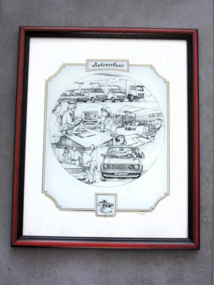 Glasgravure Autoverhuur - gravure auto verhuur, Verzamelen, Retro, Huis en Inrichting, Ophalen of Verzenden