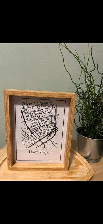 Plattegrond Harderwijk - Ingelijst 17x22cm beschikbaar voor biedingen