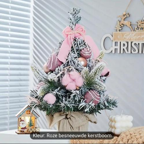 2 Kerstbomen met Sneeuweffect met roze versiering - Nieuw!, Diversen, Kerst, Nieuw, Ophalen