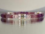 Edelsteen armband met robijn, toermalijn, beryl,  parels, Verzenden, Nieuw