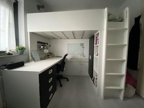 Hoogslaper- bureau - kast IKEA, Kinderen en Baby's, Kinderkamer | Stapelbedden en Hoogslapers, Gebruikt, Hoogslaper, Ophalen