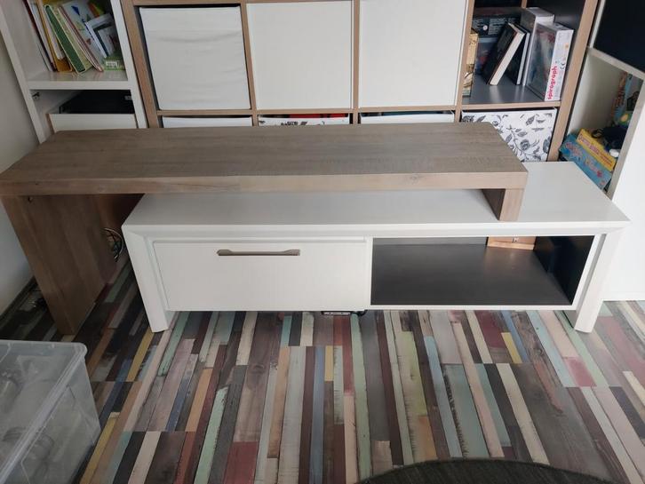 Henders & Hazel modulair tv meubel kleur wit/hout, Huis en Inrichting, Kasten | Televisiemeubels, Zo goed als nieuw, Minder dan 100 cm