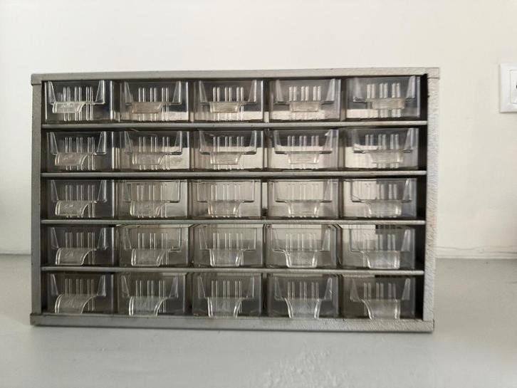 Assortimentenkast, vintage organizer, oud ladekastje, Doe-het-zelf en Verbouw, Gereedschapskisten, Gebruikt, Ophalen
