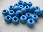 445/ partij van 1000 blauwe grote gat glaskralen, Ophalen of Verzenden, Nieuw, Kraal