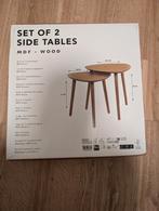 Set van 2 bijzettafels - MDF/Hout, 45 tot 60 cm, Minder dan 55 cm, Nieuw, Ophalen of Verzenden