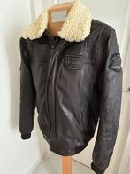 Prachtige PME echt leer pilotenjas xl afneembare bontkraag, Bruin, Maat 56/58 (XL), Ophalen of Verzenden, Zo goed als nieuw