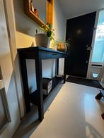 Zwarte houten sidetable - 124x33x91 cm, Huis en Inrichting, Ophalen, Gebruikt, 100 tot 150 cm, Overige houtsoorten