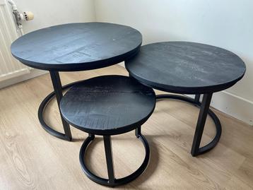 Salontafel Set van 3 Mangohout beschikbaar voor biedingen