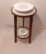 Art Deco Plantentafel met Marmerlook., Huis en Inrichting, Tafels | Bijzettafels, 45 tot 60 cm, Minder dan 55 cm, Gebruikt, Rond