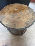Antieke ronde bijzettafel, Huis en Inrichting, Tafels | Salontafels, Ophalen, Gebruikt, 50 tot 100 cm, Rond