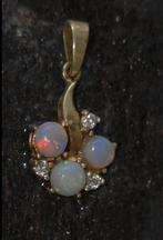 Gouden hanger met opaal, Sieraden, Tassen en Uiterlijk, Overige kleuren, Ophalen of Verzenden, Zo goed als nieuw, Met edelsteen