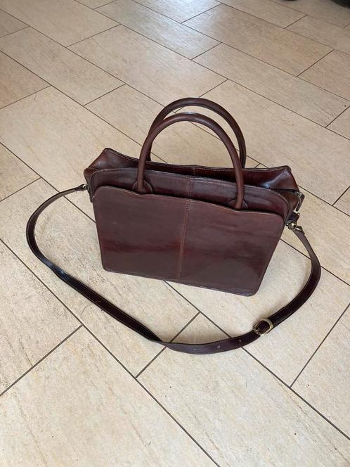 Vintage Italiaanse leren aktetas – My Bag – 100% echt leer, Computers en Software, Laptoptassen, Gebruikt, Aktetas, 15 inch, Ophalen