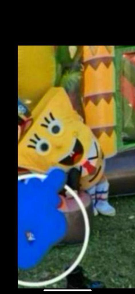 Mascotte spongebob te huur inclusief acteur, Hobby en Vrije tijd, Feestartikelen | Verhuur, Zo goed als nieuw, Overige, Ophalen of Verzenden