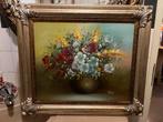 Prachtige olieverf bloemen schilderij, Ophalen of Verzenden