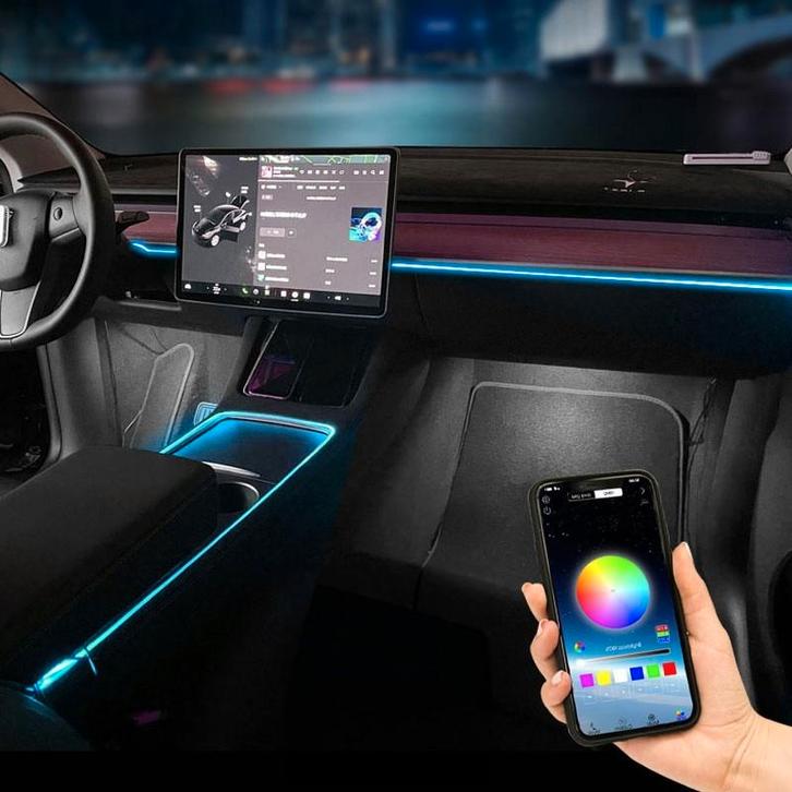 Tesla Model 3 / Model Y Ambient Verlichting Dashboard& Midde, Auto diversen, Auto-accessoires, Nieuw, Ophalen of Verzenden